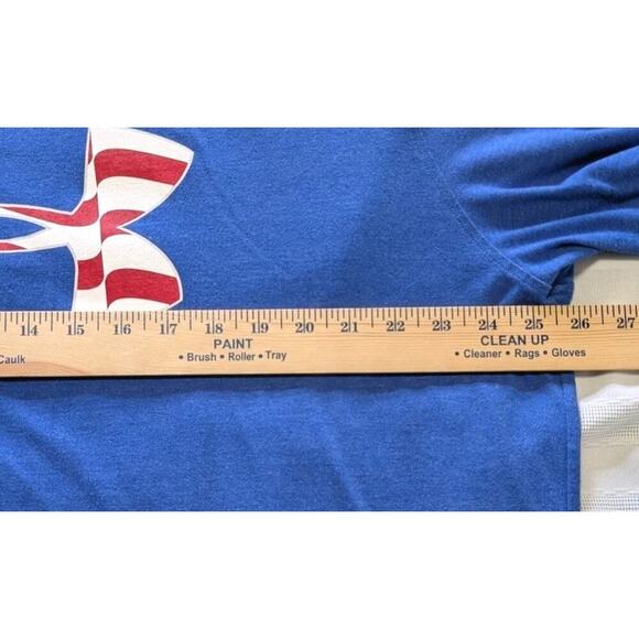 Under Armour Men's USA Flag T-Shirt Size XXL Navy Blue USA Chest Logo Soft EUC - Picture 5 of 6